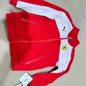 Ferrari Red and White Racing Jacket